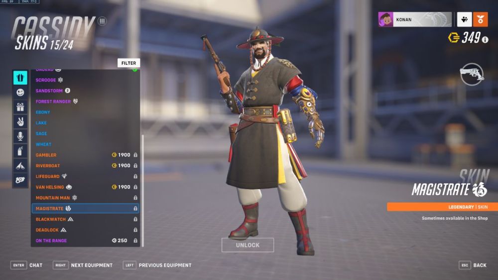 Cassidy's Magistrate skin in Overwatch 2