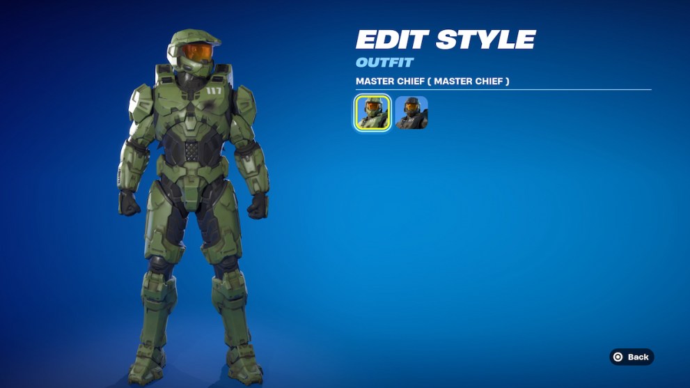 Master Chief Skin in Edit Style Screen