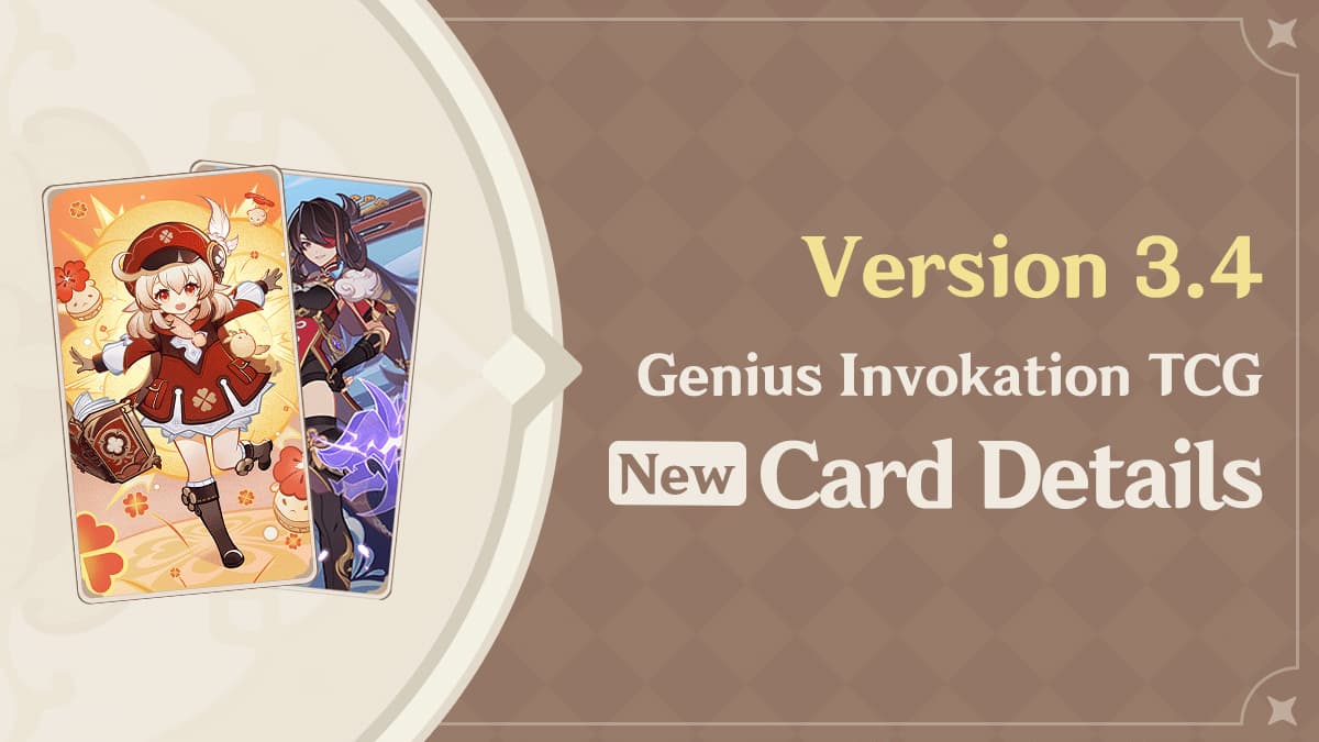 Genshin Impact 3.4 Genius Invokation TCG Character Cards