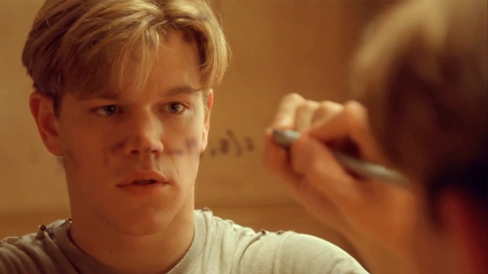 Matt Damon as Will Hunting in Good Will Hunting.