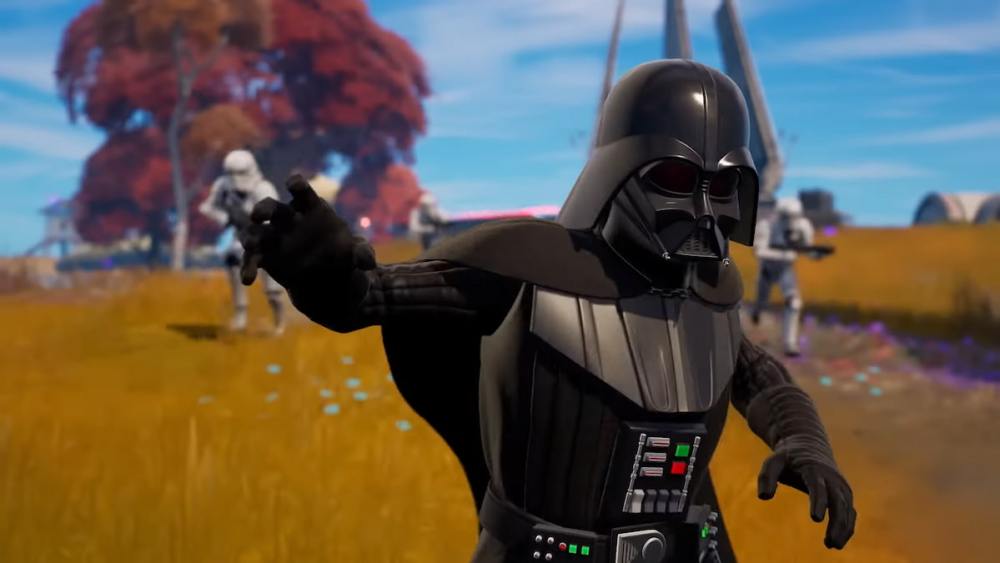 Darth Vader wielding the Force in Fortnite