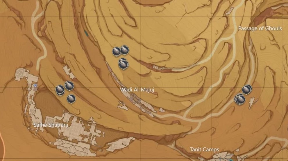 South of Desert of Hadramaveth Genshin Impact Interactive Map