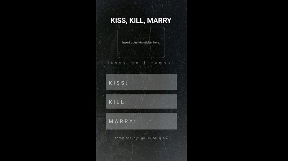 kiss marry kill snapchat story game