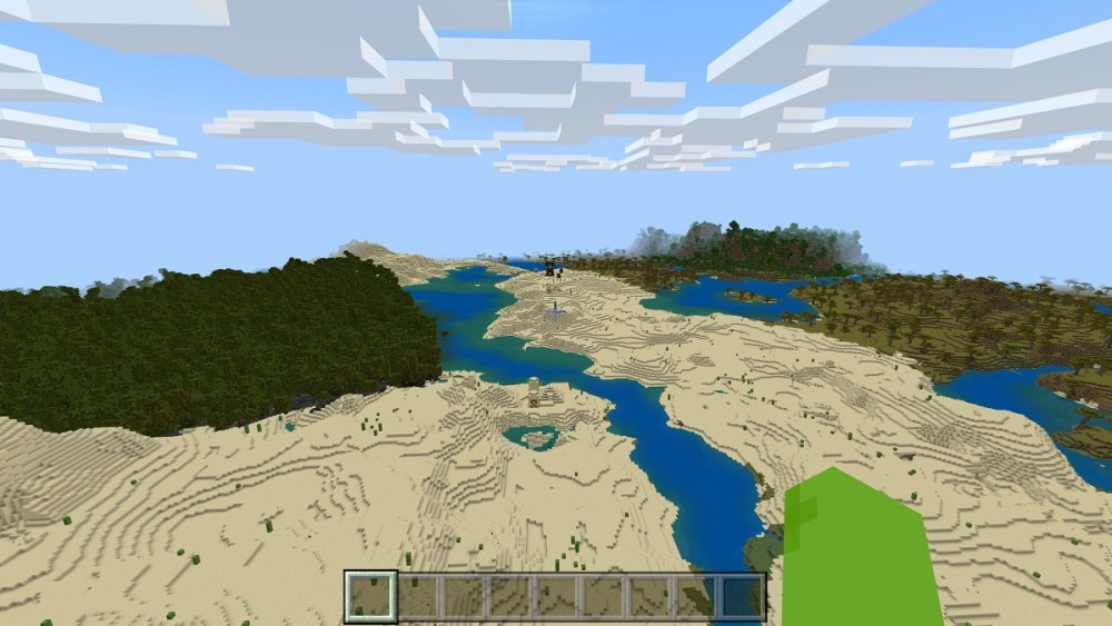 Land mass divided in six directions by a river Minecraft Seeds