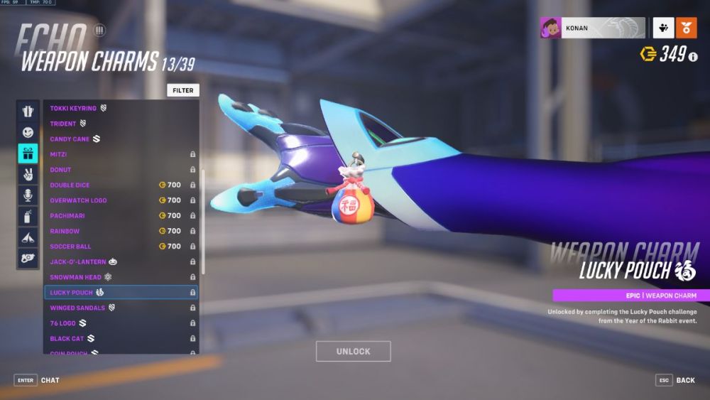 Lucky Pouch weapon charm in Overwatch 2
