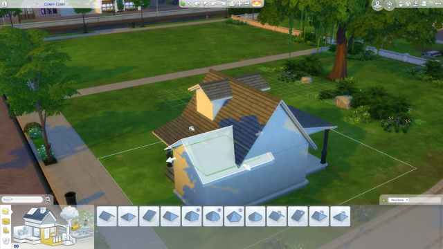 Using multiple roof pieces is a clever way to add visual interest to your Sims 4 starter homes.
