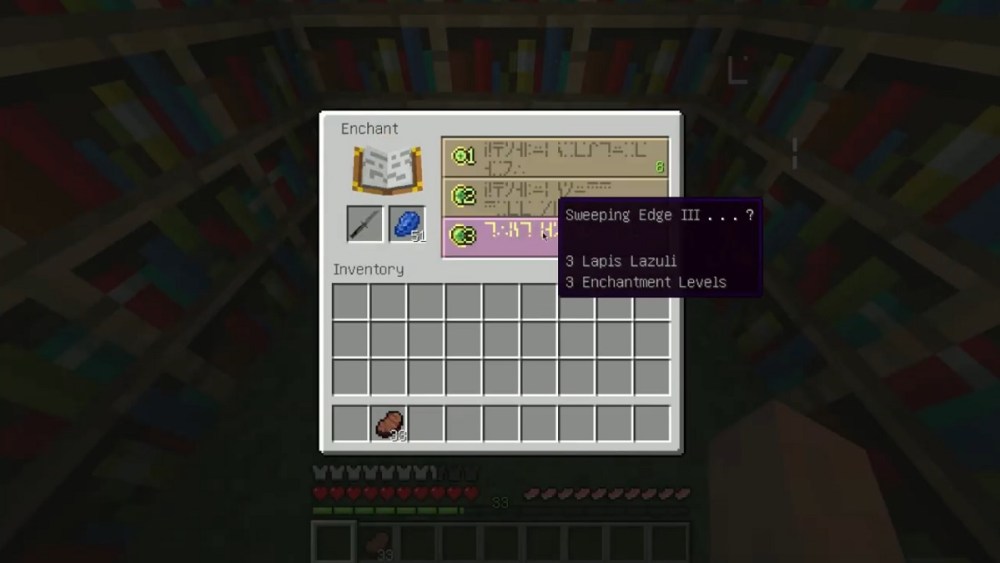 the sweeping edge sword enchantment in minecraft