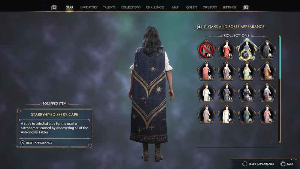 Starry-Eyed Seer's Cape in Hogwarts Legacy