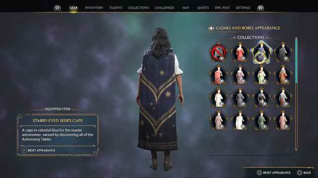 Starry-Eyed Seer's Cape in Hogwarts Legacy