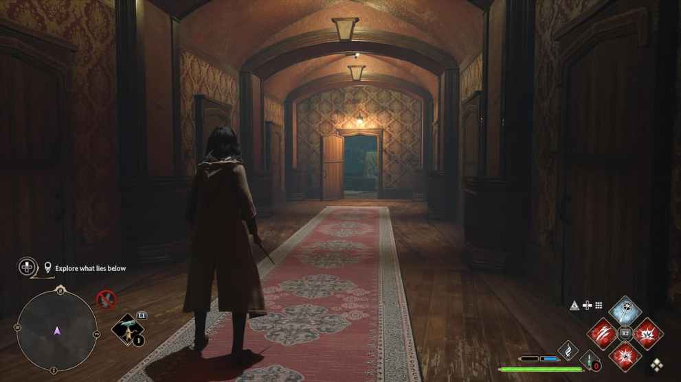 Going down the hallway