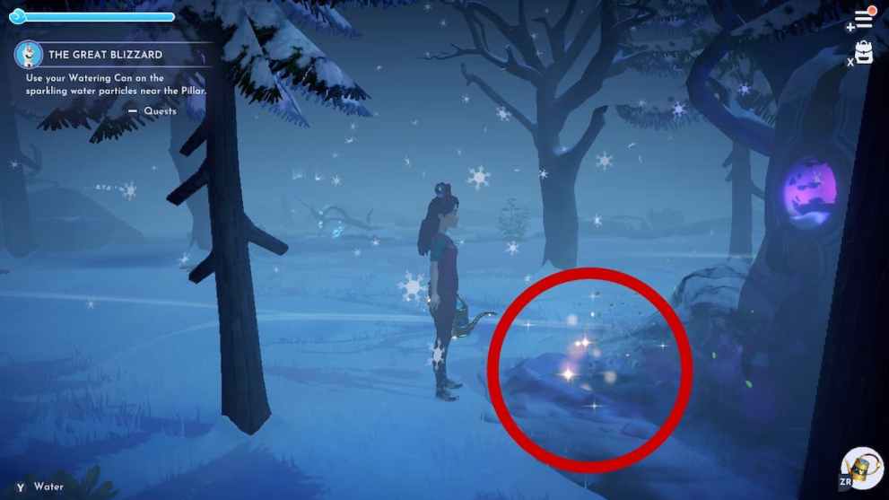 Sparkling water particles