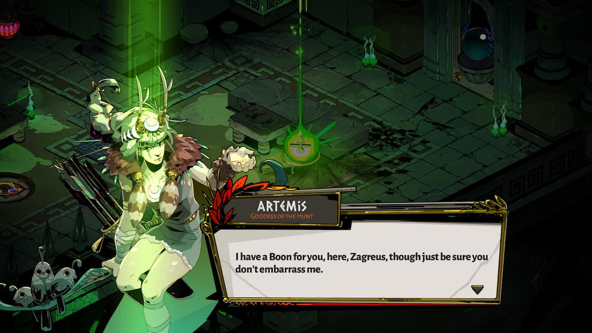 Artemis In Hades Talking to Zagreus