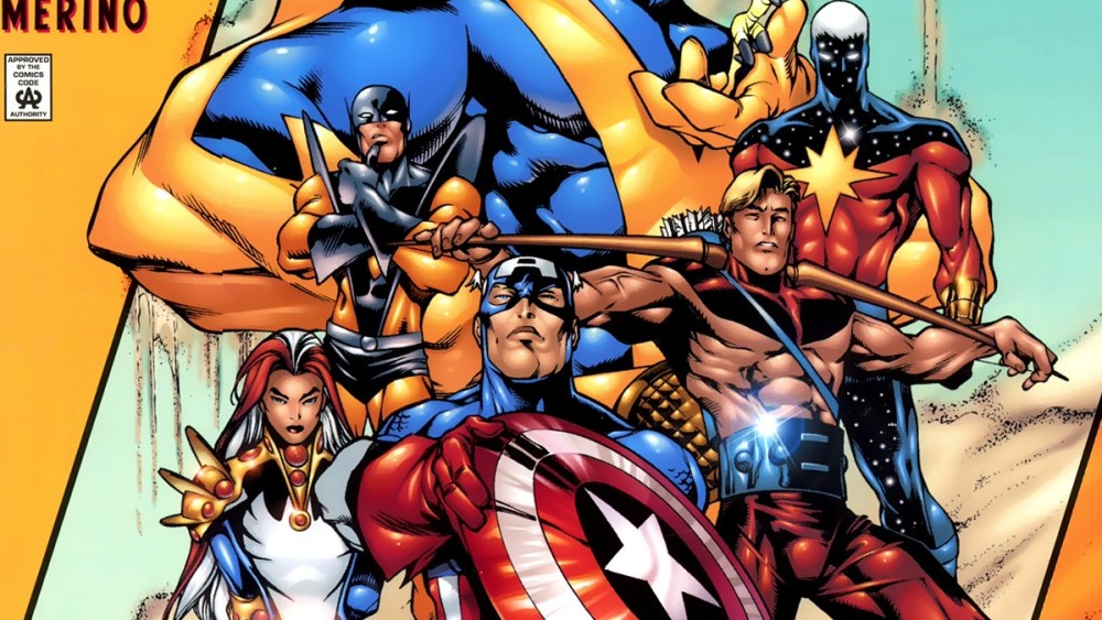 The Avengers posing. 