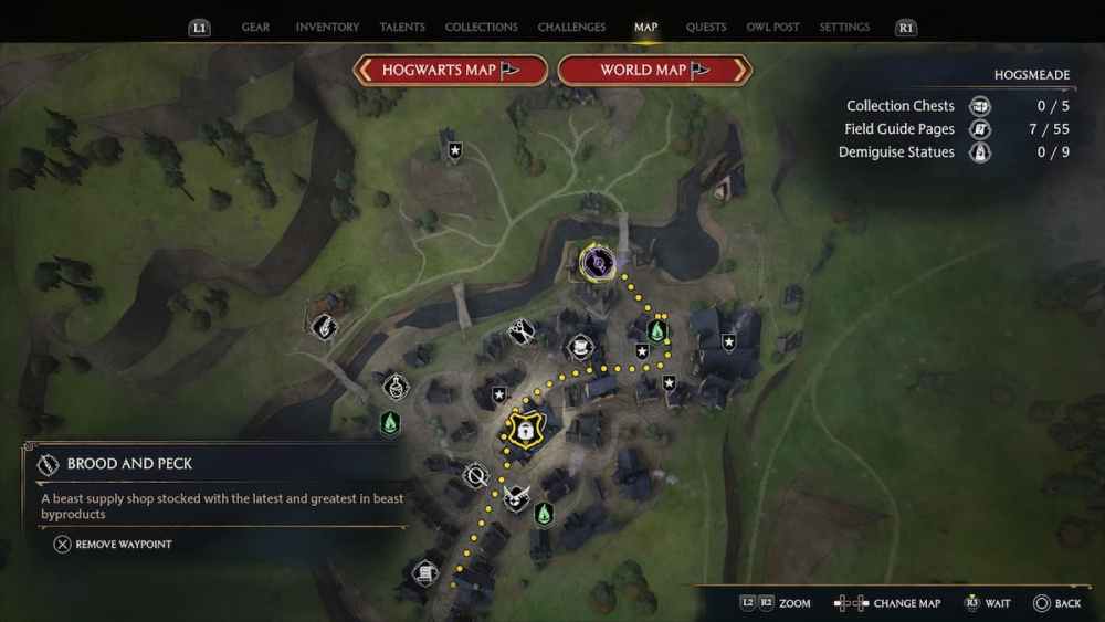 Brood and Peck location in Hogwarts Legacy