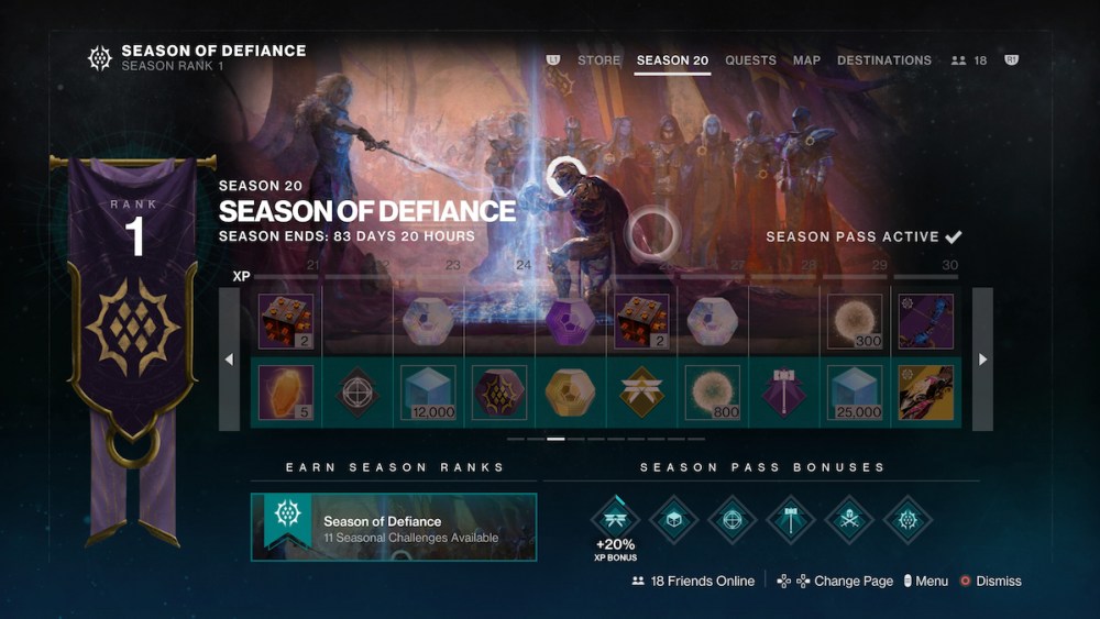All Destiny 2 Season of Defiance Season Pass Rewards