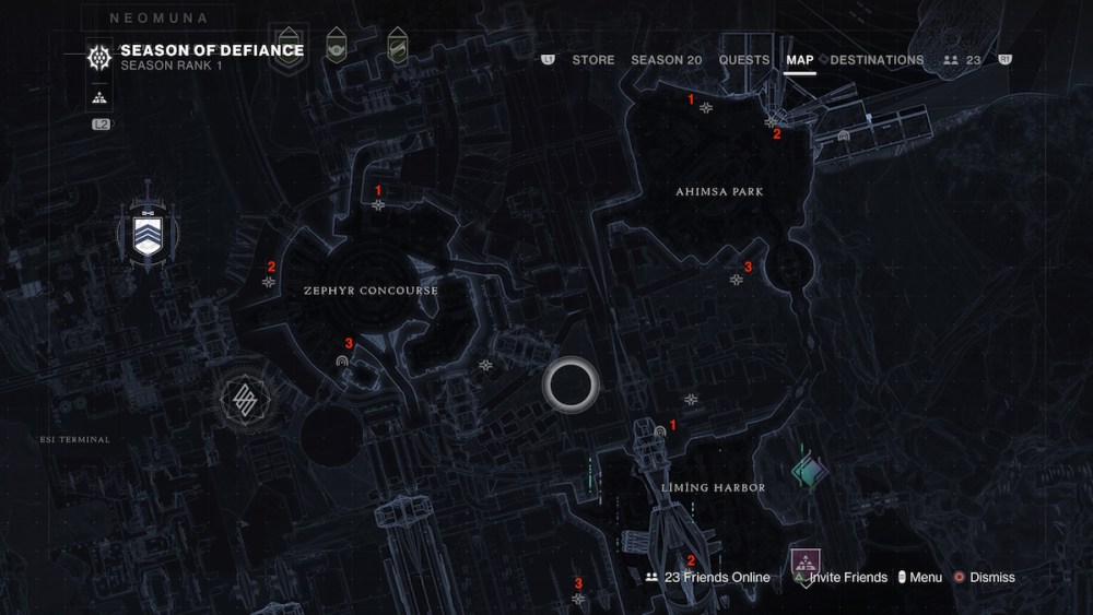 Map of All Neomuna Chest Locations in Destiny 2: Lightfall