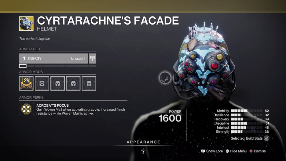 How to Get Cyrtarachne's Facade Exotic Hunter Helmet in Destiny 2