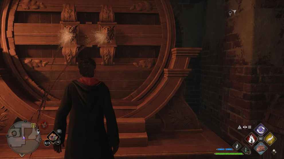 Hufflepuff common room entrance in Hogwarts Legacy