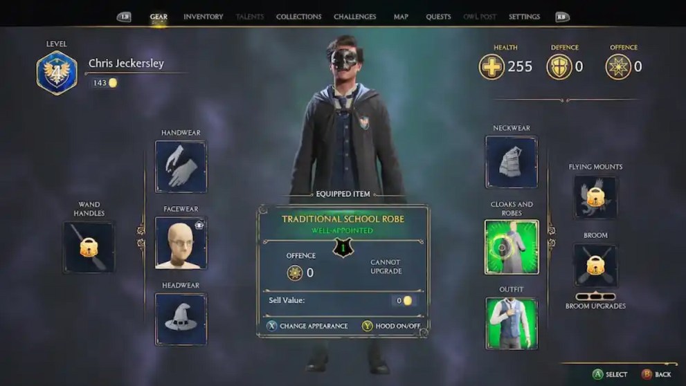 Toggle Hood in Gear Menu