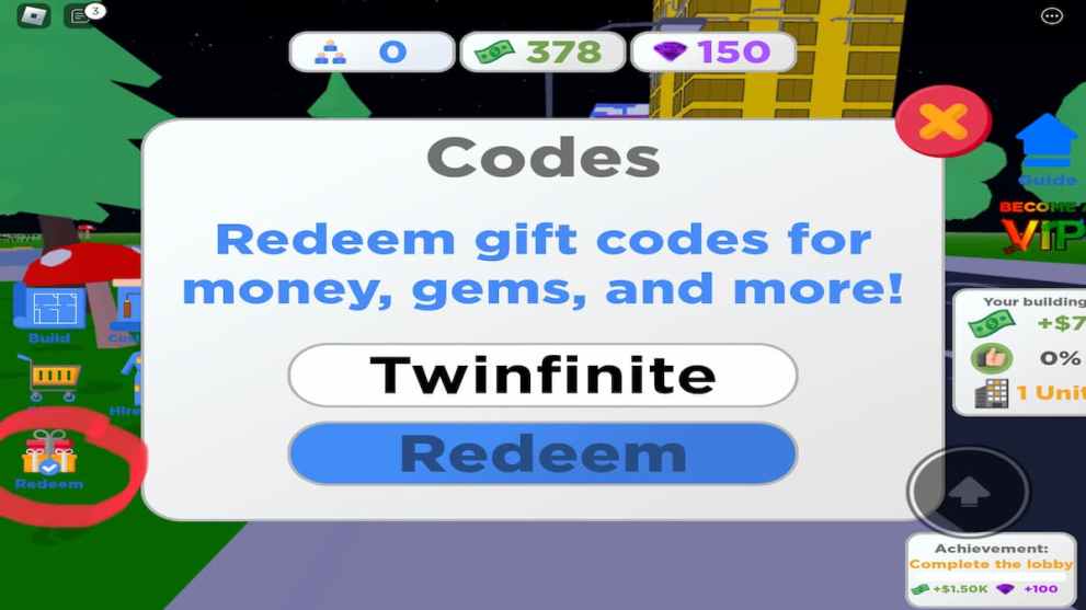 Apartment tycoon codes in Roblox