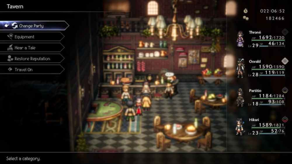 changing party members in octopath traveler 2
