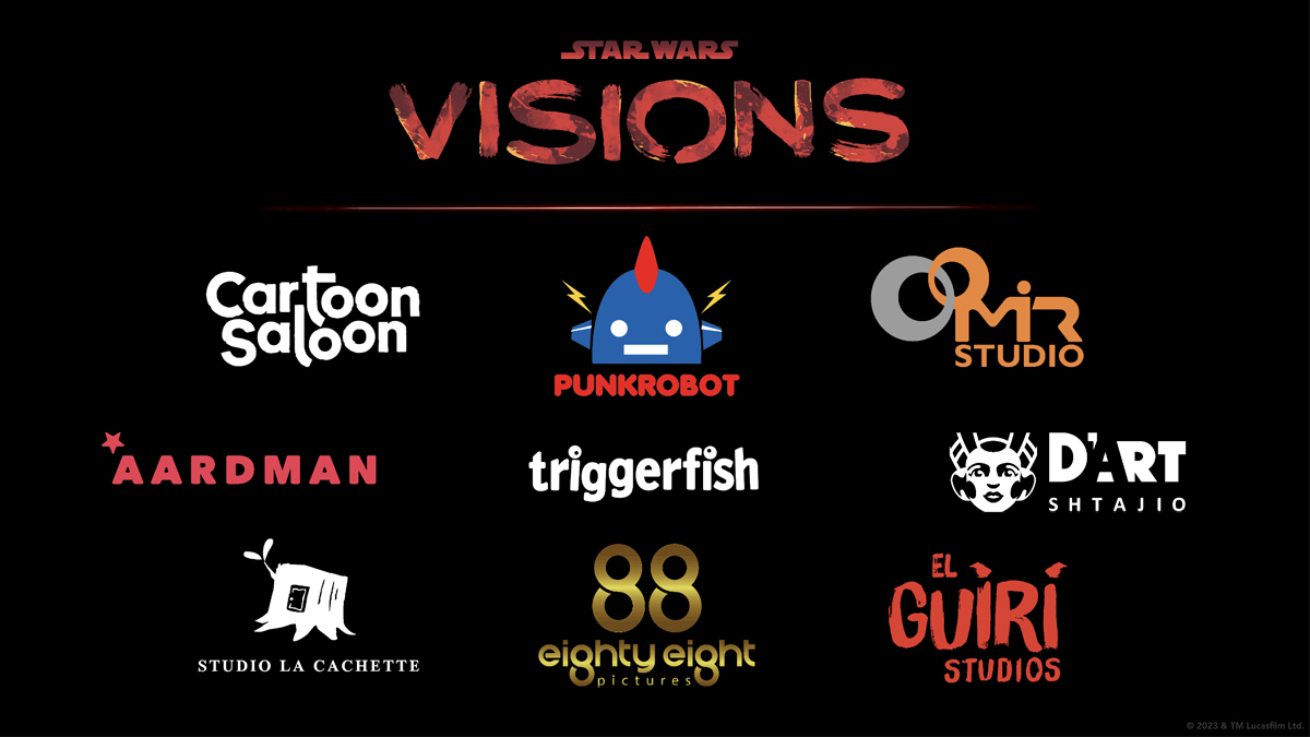 The animation studios involved in Star Wars Visions Volume 2.