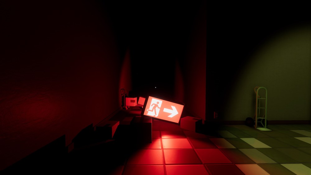 Using Red Exit Sign as Flashlight