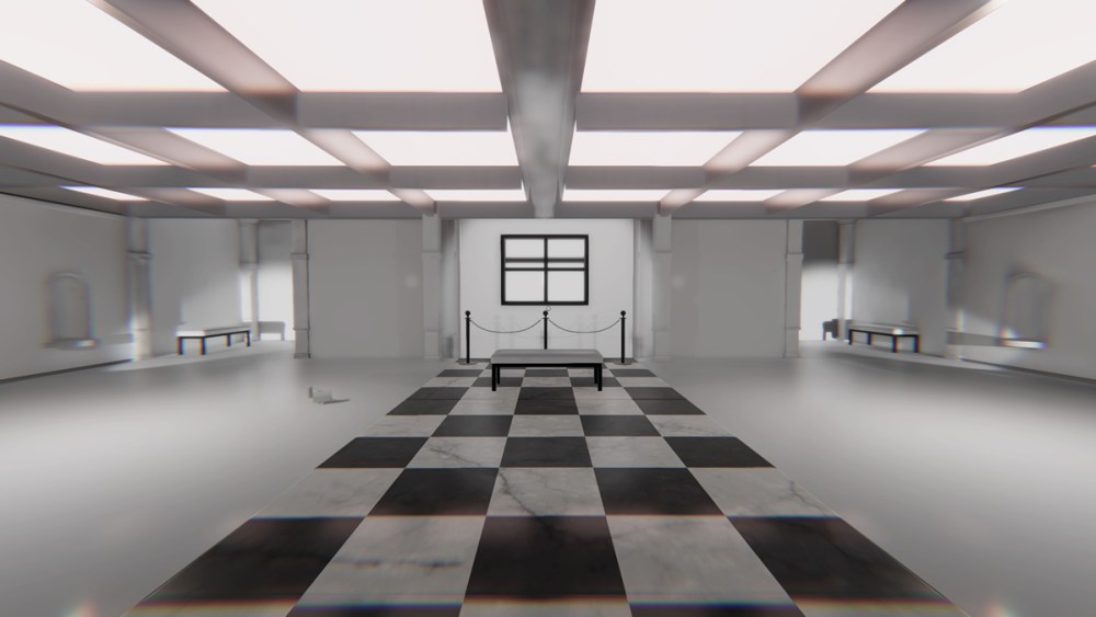 White Room With Chessboard Floor