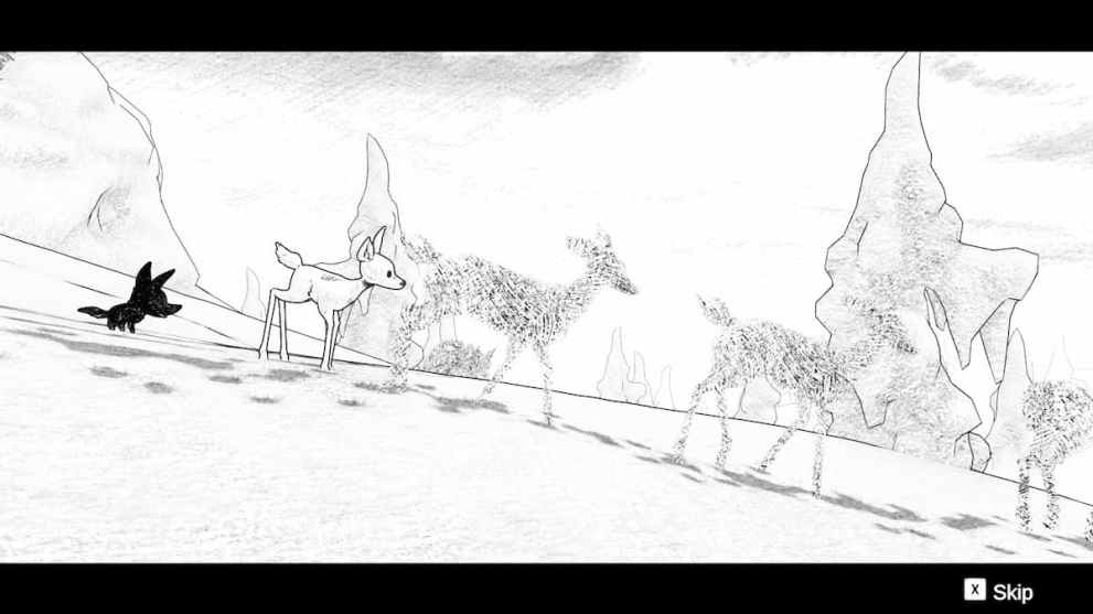 The lost fawn and cub have to follow the tracks of their families across a frozen landscape.