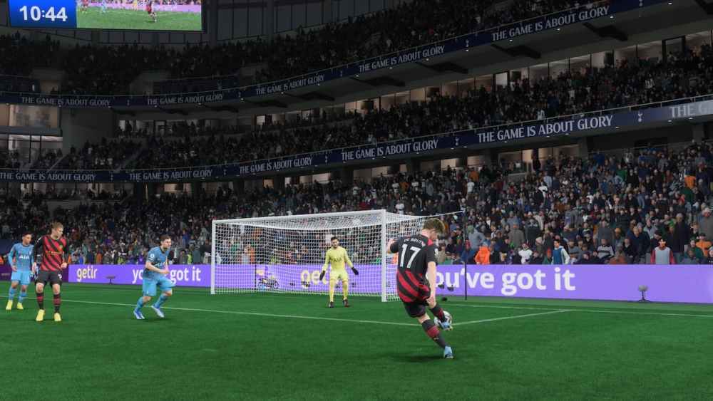FIFA 23 player shooting from tight angle