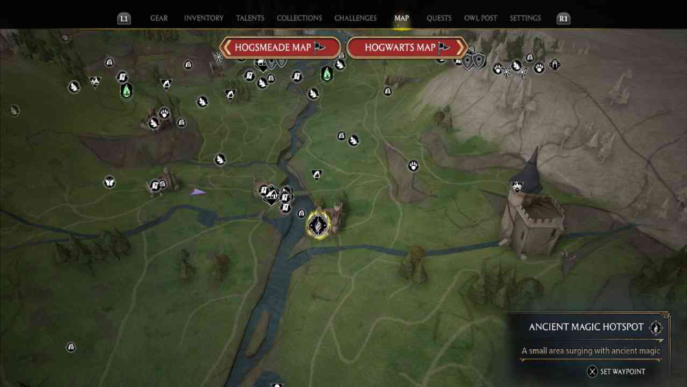 Hogwarts Legacy how to find the sixth ancient magic hotspot in hogwarts valley.