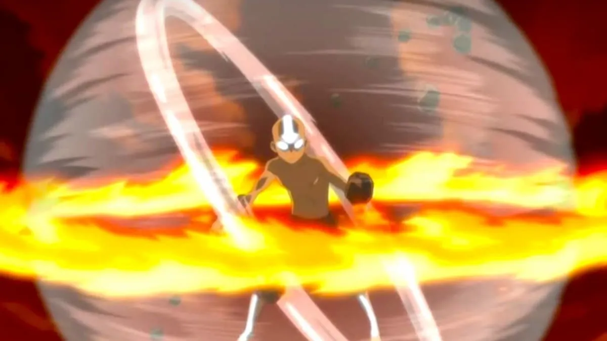 Aang using all four elements