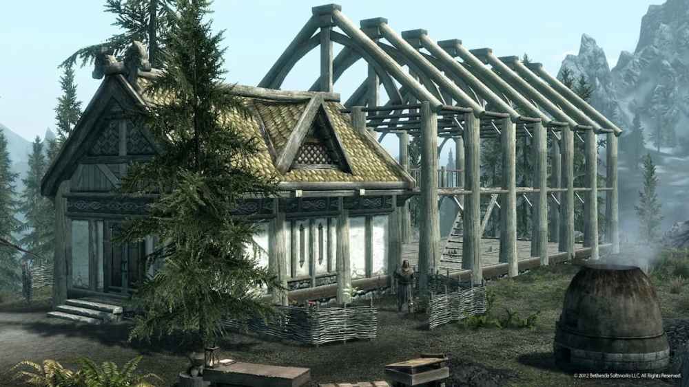 You can even build yourself a cozy house in Skyrim.