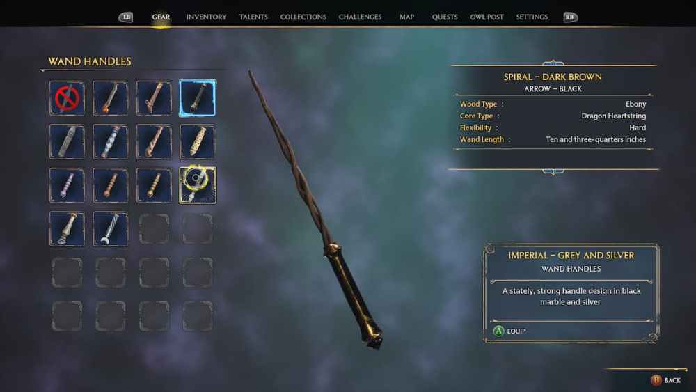 wand handles in hogwarts legacy
