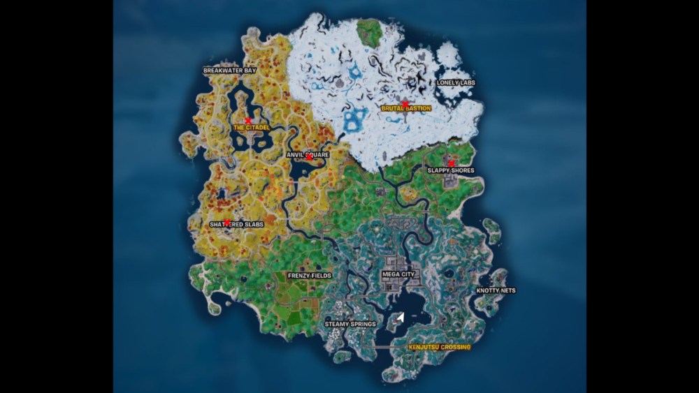 Cherry Blossom Tree locations on the Fortnite map.