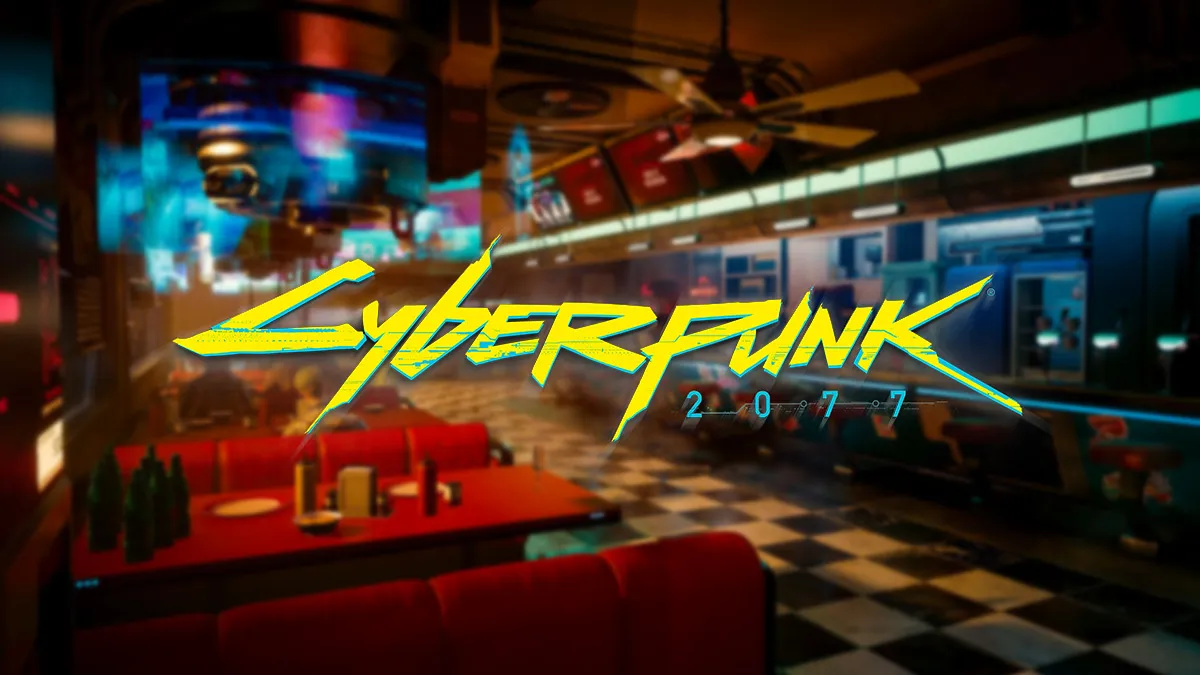 Cyberpunk 2077 Restaurant with logo