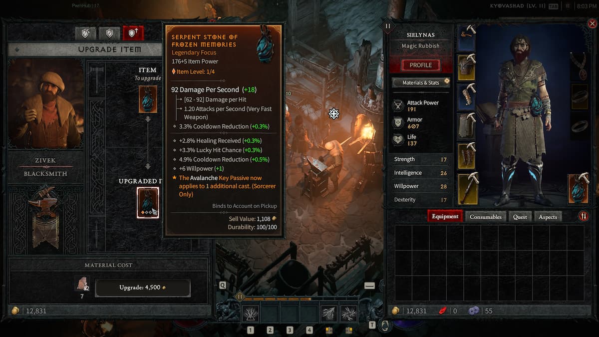How to Upgrade Your weapons in Diablo 4