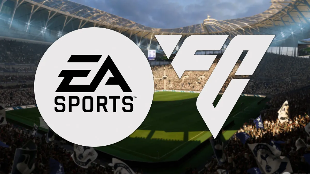 EA Sports FC logo on Tottenham Hotspur stadium from FIFA 23