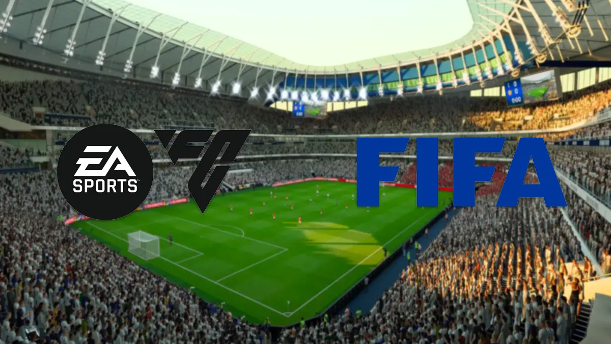 EA FC and FIFA in stadium from FIFA 23