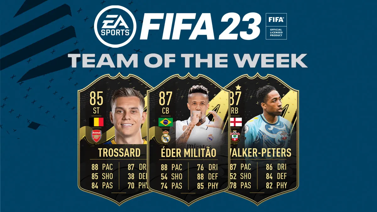 FIFA 23 TOTW 20 with Trossard, Militao and Walker-Peters FUT cards