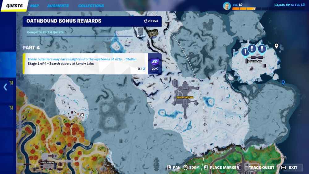 Fortnite lapers locations marked on the map 