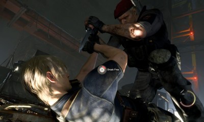 Resident Evil 4 Remake Krauser fight in-game screenshot