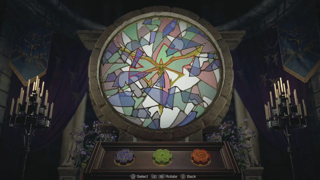 Resident Evil 4 Remake Green colored Stained Glass.