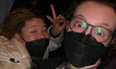 Bella Ramsay and Storm Reid behind the scenes of HBO's The Last of Us