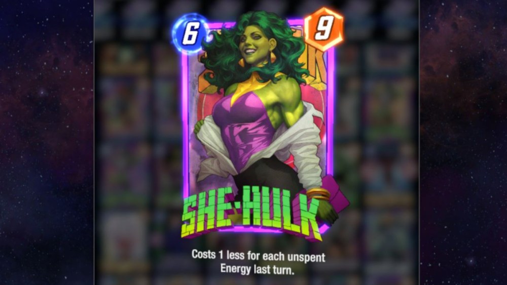 She-Hulk card in Marvel Snap.