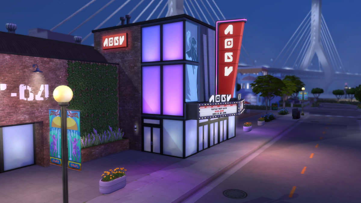 Sims 4 movie theater in San Sequoia