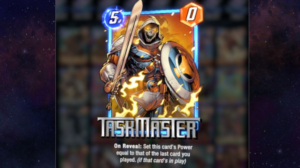 Taskmaster card in Marvel Snap.