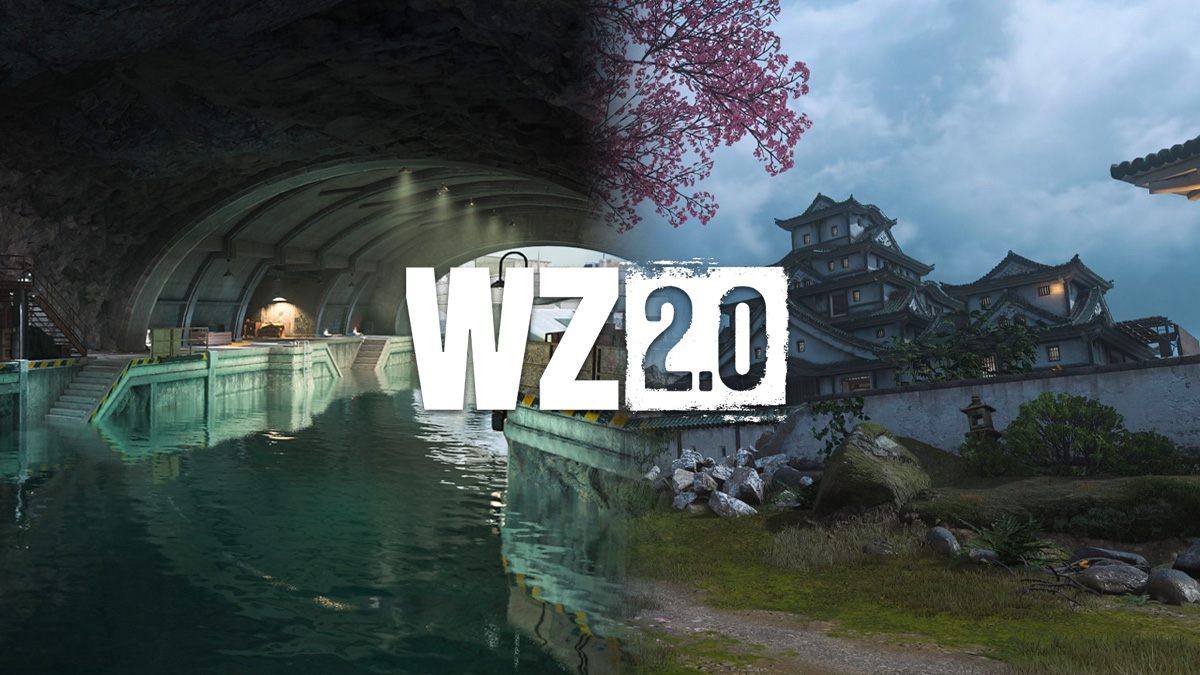 Castle and Waterways from Ashika Island with Warzone 2 logo