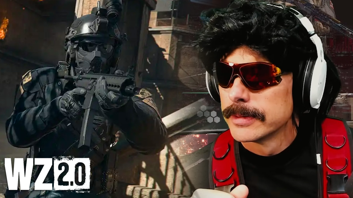 Dr Disrespect next to Warzone 2 character and logo