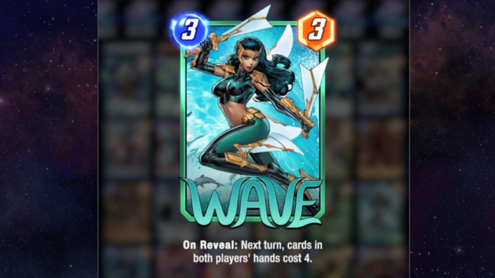 Wave card in Marvel Snap.